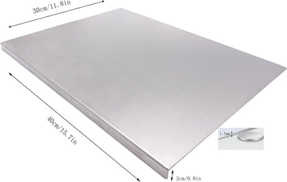 Stainless Steel Cutting Boards for the Kitchen, Suitable for Meat, Fruits, Vegetables, Bread, and Baking Large-Sized Cutting Boards (40 X 30Cm/15.7 X 11.8 In)2