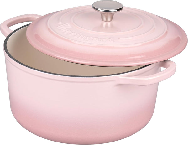 Enameled Cast Iron Dutch Oven Pot with Lid, for Sourdough Bread Baking, round Dutch Ovens, 4.5 Quart, Pink4