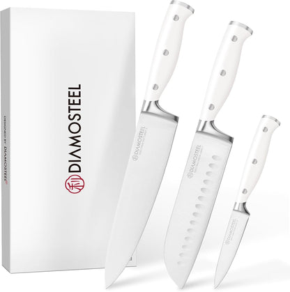 White Knife Set, 3-Piece Knives Set for Kitchen with Elegant Box1