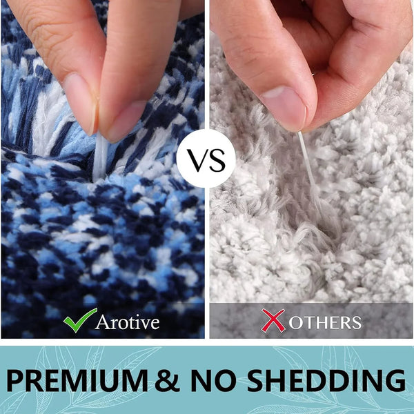 Microfiber Bathroom Rugs, Shaggy Soft Absorbent Bath Rug, 24X166