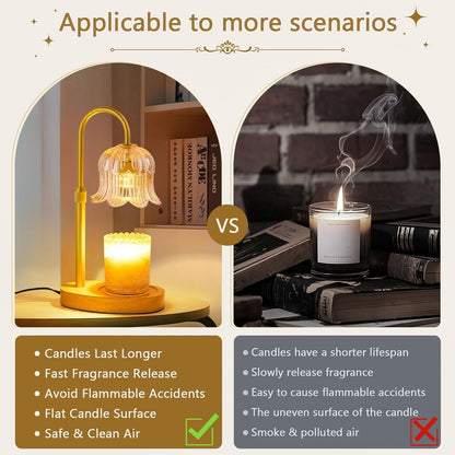 Candle Warmer Lamp Electric Timer - Flower Home Decor Women Birthday Gifts5