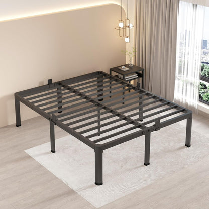 18 Inch Queen Bed Frames with round Corner Legs Mattress Slide Stopper1