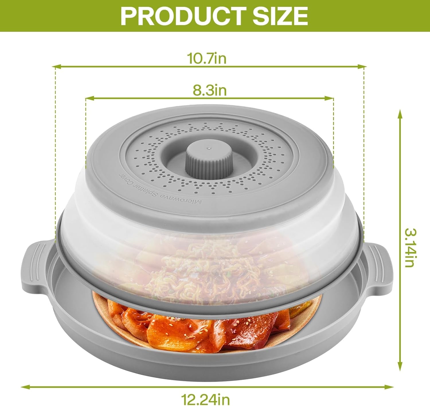 microwave-splatter-cover-for-food-with-anti-scald-base-plate-and-handles-large-bpa-free-silicone-vented-collapsible-guard-lid-kitchen-essential-gadget-for-meal-prep-10-7-inchgray