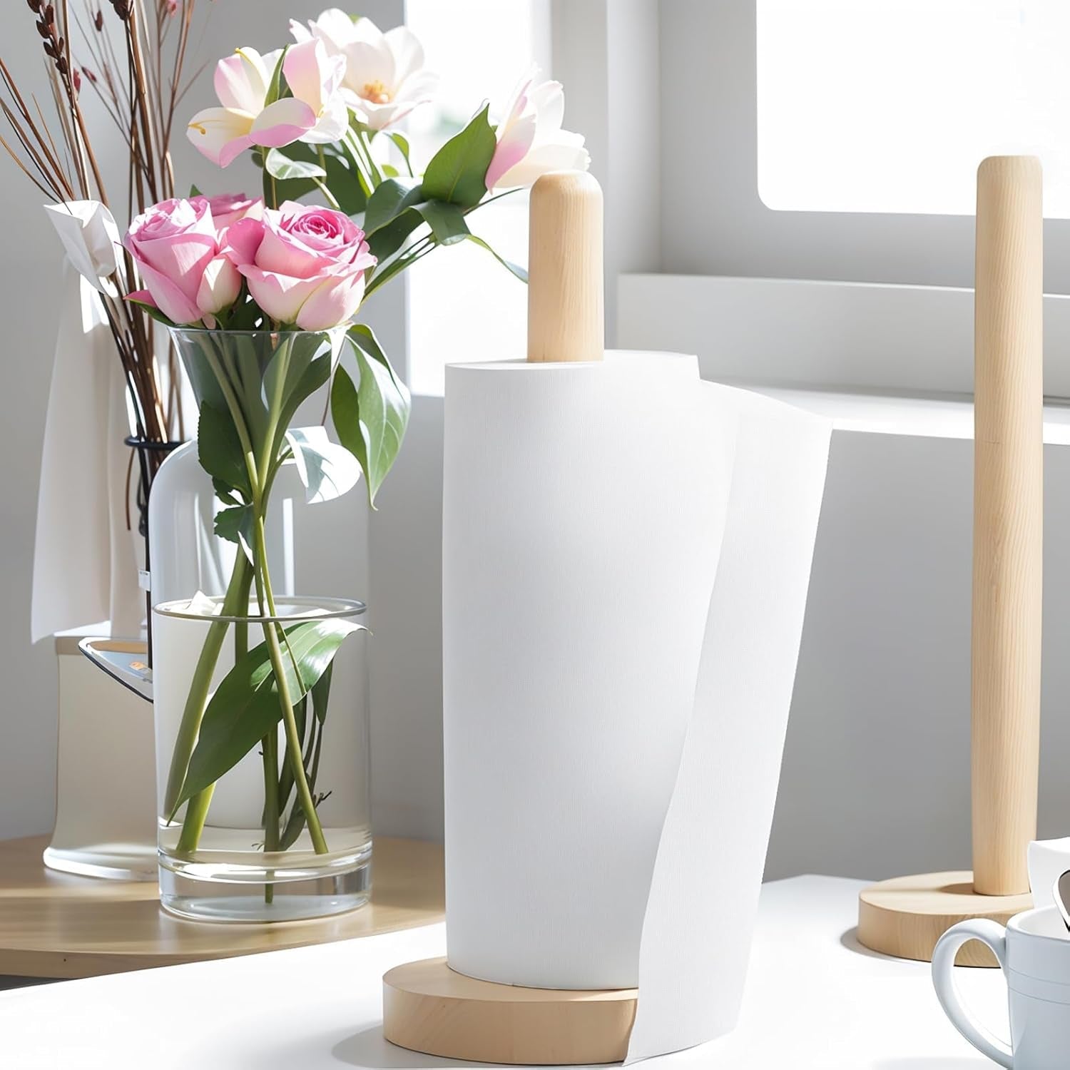 wooden-paper-towel-holder-countertop-solid-freestanding-paper-towel-dispenser-stand-with-non-slip-base