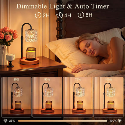 Walnut Candle Warmer Lamp with Timer, Birthday Gifts for Women, Room Decor3
