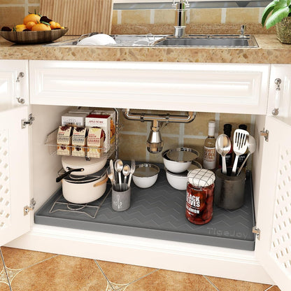 under Sink Mats for Kitchen Waterproof 34" X 22", Cabinet Liner2