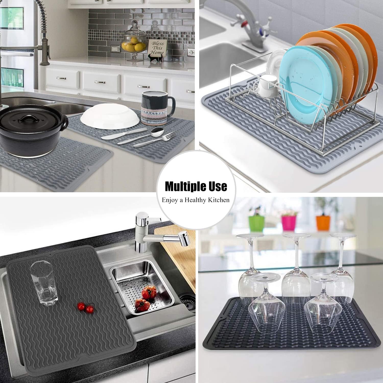 silicone-dish-drying-mat-non-slip-easy-clean-sink-mat-black-16-x-12-quick-dry-ridges-large-heat-resistant-dish-drainer-mat-for-kitchen-counter-hangable-roll-up-for-storage-dishwasher-safe