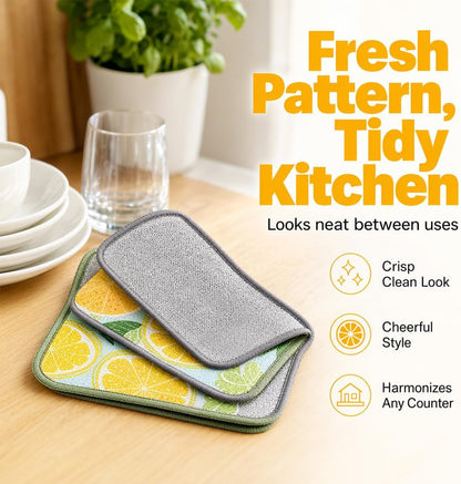 Double-Sided Steel Wire Cleaning Cloth – Non-Scratch Scrub Rag for Pots Pans，3Pcs3
