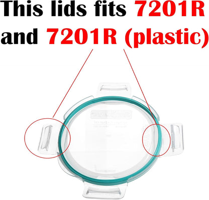 7201R-PC (4-Cup) Clear Lid with Teal Gasket (2-Pack) - Made in USA | Bpa-Free Construction | Freezer Safe | Top-Rack Dishwasher Safe | Reusable Design | Snap-Lock | Airtight Configuration5