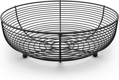 Countertop Fruit Bowl, Wire Basket for Fruits, Breads, Vegetables,Snacks, Black1