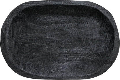 Hand-Carved Paulownia Wood Bowl, Black3
