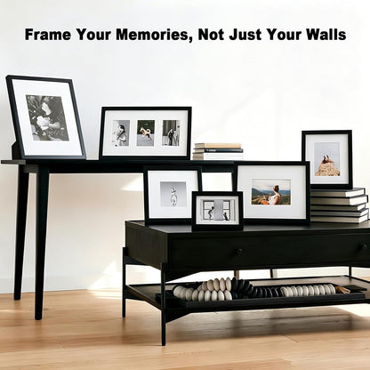 5X7 Solid Wood Picture Frame with Real Glass Cover Black3