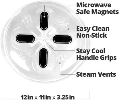 Magnetic Microwave Splatter Cover for Food - 12-Inch - Black | Bpa-Free Lid, Vented Plate Guard with Steam Vents, Anti-Splash Microwave Lid, Dishwasher Safe, Space-Saving Magnetic Storage9