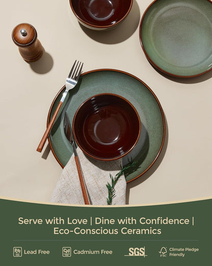 Ceramic Dinnerware Sets for 8, 32Pcs Plates and Bowls Sets Dish Set4