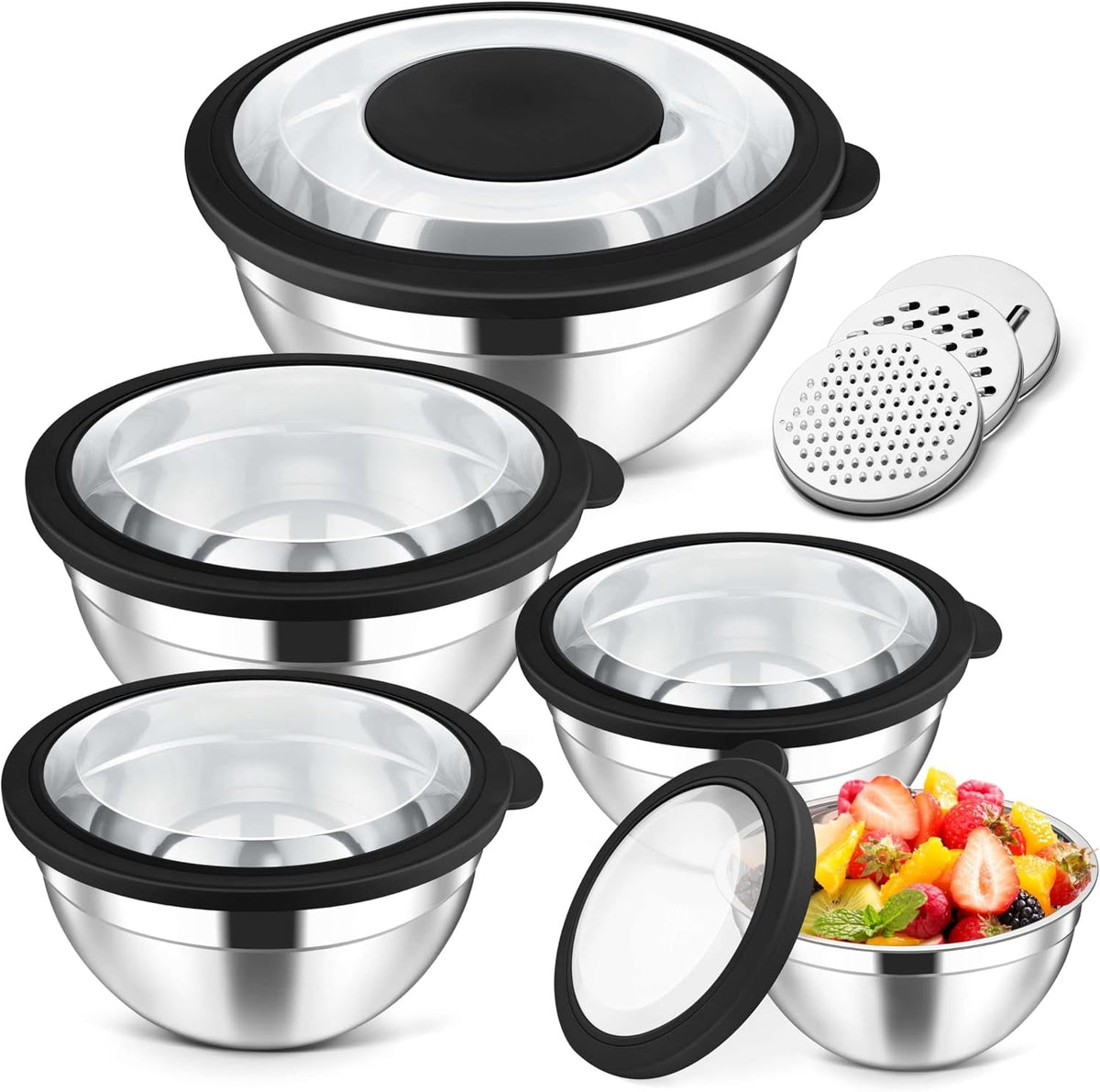 5-piece-mixing-bowls-with-visible-lids-3-grater-attachments-stainless-steel-salad-serving-bowls-for-kitchen-4-6-3-5-2-5-2-1-5-qt-ideal-for-prepping-cooking-black