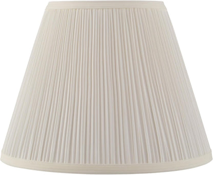 33055, Hardback Empire Transitional Spider Lamp Shade, Mushroom Pleated Pleated White, 7" Top X 13" Bottom X 10" Slant1