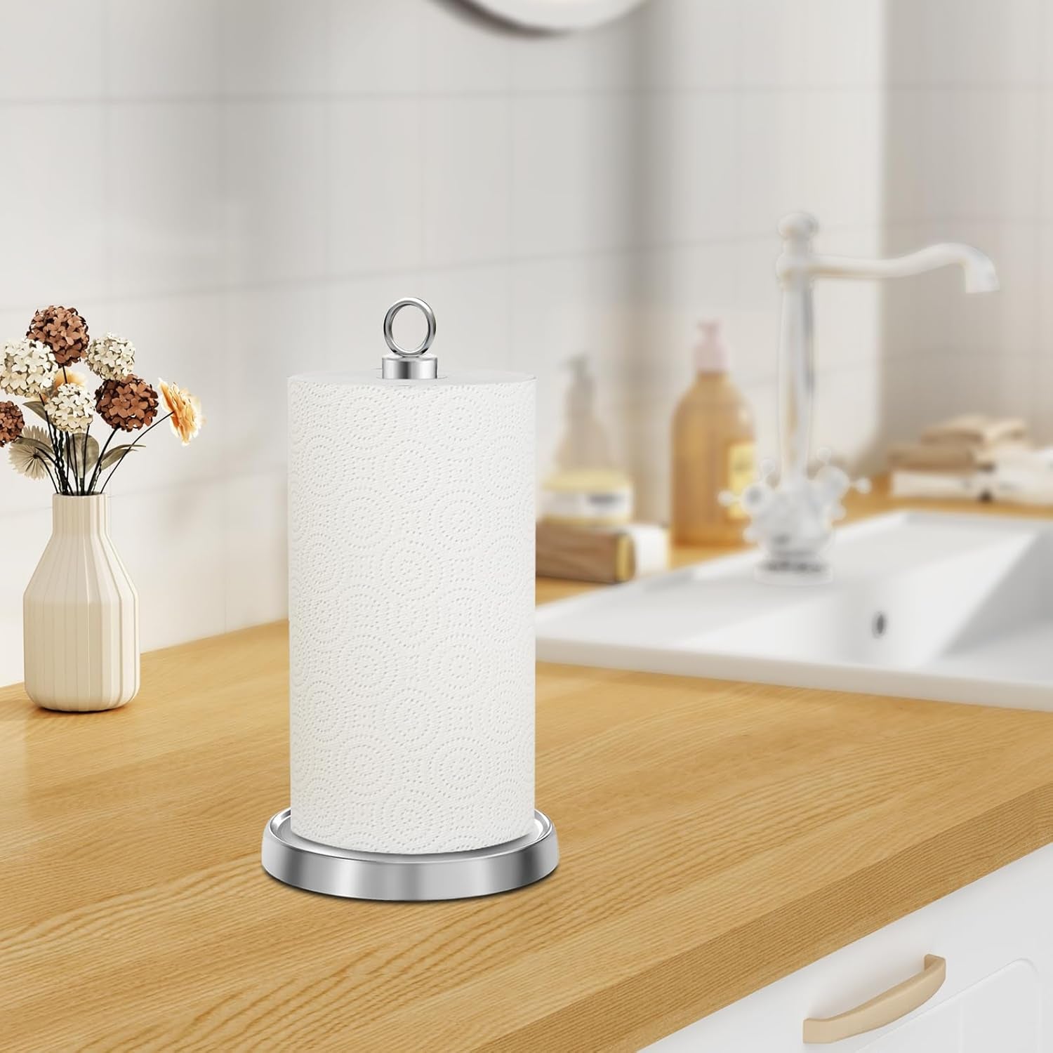 paper-towel-holder-countertop-stainless-steel-weighted-non-slip-base-fits-standard-and-jumbo-rolls-freestanding-paper-towel-stand-for-kitchen-bathroom-decor-silver