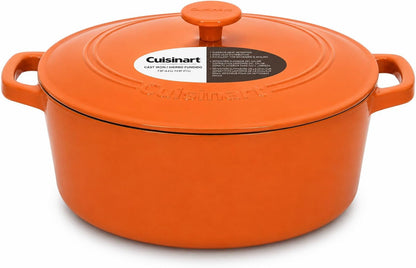 Chef'S Classic Enameled Cast Iron Dutch Oven with Lid, Porcelain Enameled Interior, Oven Safe, Induction Compatible, 7-Quart, Round, Terracotta Orange1