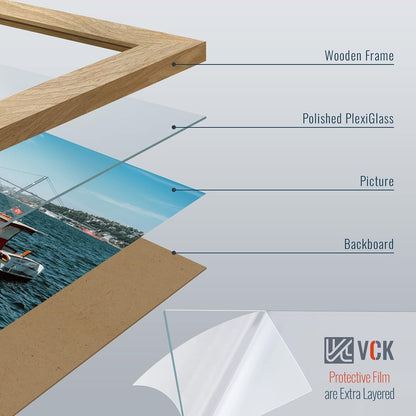 24X36 Poster Frame 3 Pack, Natural Oak Wood Wide Border, for Picture5