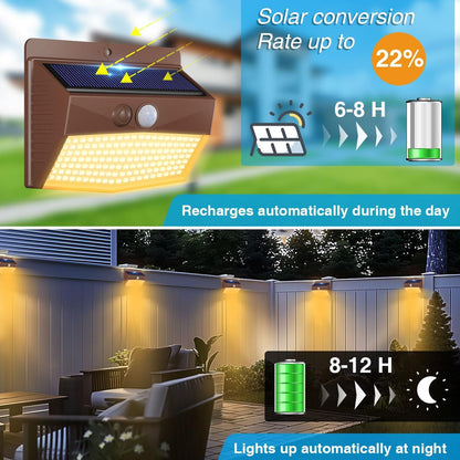 6 Pack Solar Motion Sensor Lights Outdoor Waterproof with 3 Modes2