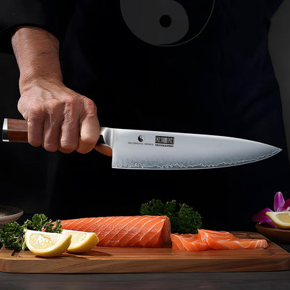 Chef Knife 8", Sharp Japanese Kitchen Knife with Rosewood Handle5