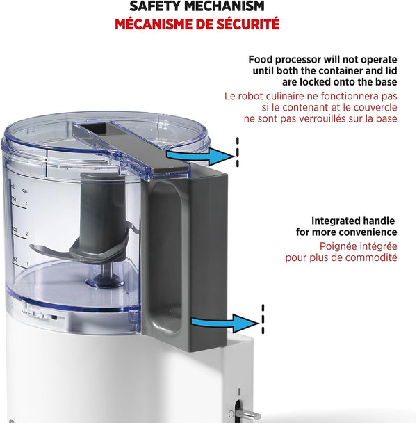 Electric Oscillating Food Processor - 4 Cups - Measuring Spoon - High, Low & Pulse Modes - 300W5