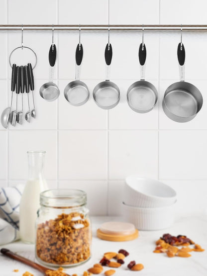 Measuring Cups and Spoons Set 304 Stainless Steel 10-Piece Black5