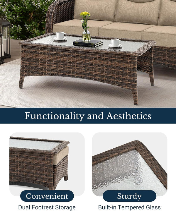Luxury Outdoor Patio Furniture Set with 6-Inch Thick Cushions8