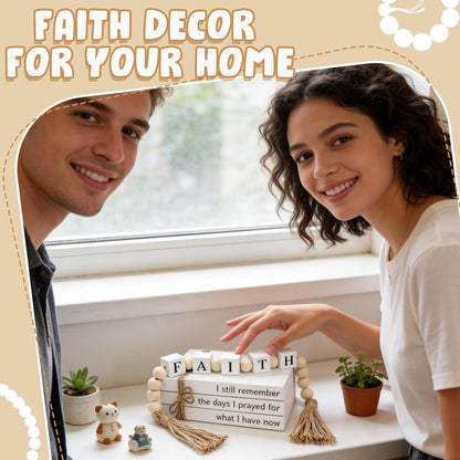Farmhouse White Fake Decorative Books Wooden Box for Home Office Decor - Religion Christian Faith Aesthetic for Living Room, Console Table, Bookshelf, Tv Stand, Entryway5