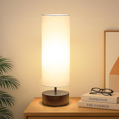 Touch Table Lamp, 3-Way Dimmable Bedside Lamp with Cylinder Fabric Shade1