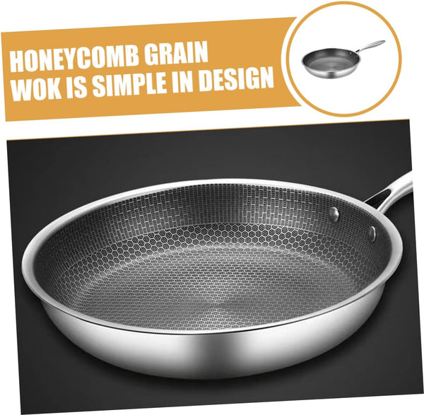 Clad Stir Fry Pan Poached Egg Pan Stainless Steel Skillet Honeycomb Handles for Induction Electric Gas Stove Easy to Clean Ergonomic Design5