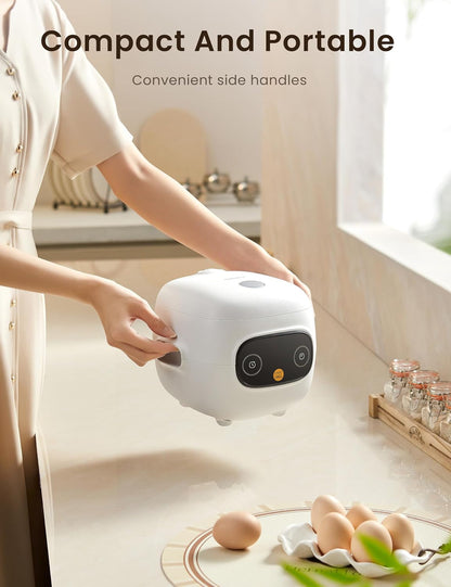 Mini Rice Cooker with 6-Functions, 2-Cups Uncooked Rice2