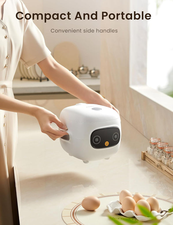 Mini Rice Cooker with 6-Functions, 2-Cups Uncooked Rice2
