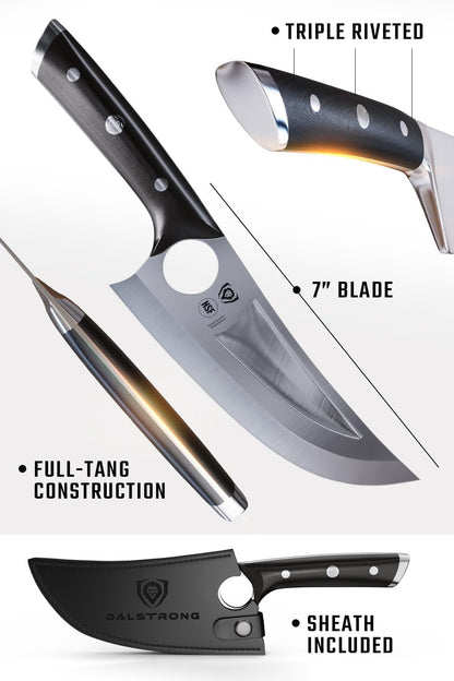 Chef & Utility Knife - 7 Inch - Multi-Purpose - the Venator - Gladiator Series R - 7CR17MOV High Carbon Steel - Razor Sharp Cooking Knife Gift- G10 Handle - W/Sheath - NSF Certified6