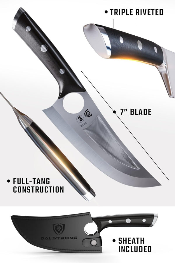 Chef & Utility Knife - 7 Inch - Multi-Purpose - the Venator - Gladiator Series R - 7CR17MOV High Carbon Steel - Razor Sharp Cooking Knife Gift- G10 Handle - W/Sheath - NSF Certified6
