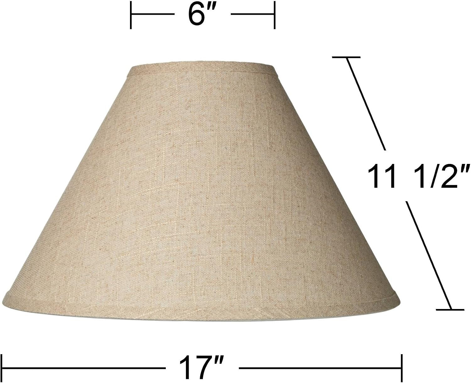 fine-large-burlap-empire-lamp-shades-6x17x11-5-spider-set-of-2-6-top-x-17-bottom-x-11-5-high-replacement-for-table-floor-lamps-shade-pre-assembled-beige-harp-finial-fitting