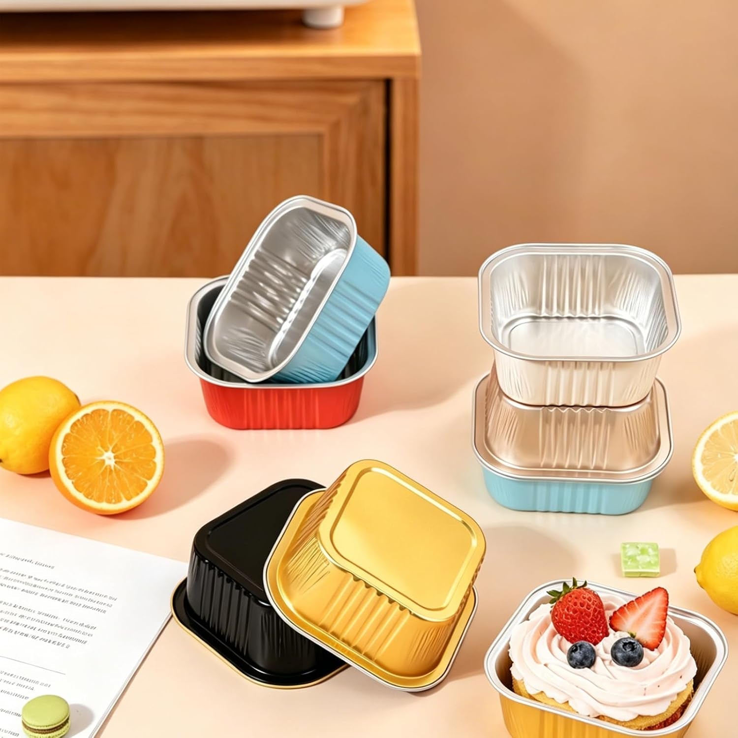 50-pack-mini-cake-pans-with-lids-and-spoons-5oz-square-aluminum-foil-brownie-baking-cups-small-cake-tins-individual-cake-pans-with-lids-for-wedding-birthday-party-pink