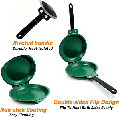 Upgraded Gray and Green Double Sided Pan, Water-Based Non-Stick Coating Flip Frying Pan for Home Kitchen, Hotel and Restaurant, Pancake Maker, Omelette Maker, Featuring Gas or Electric Stove Cooking3