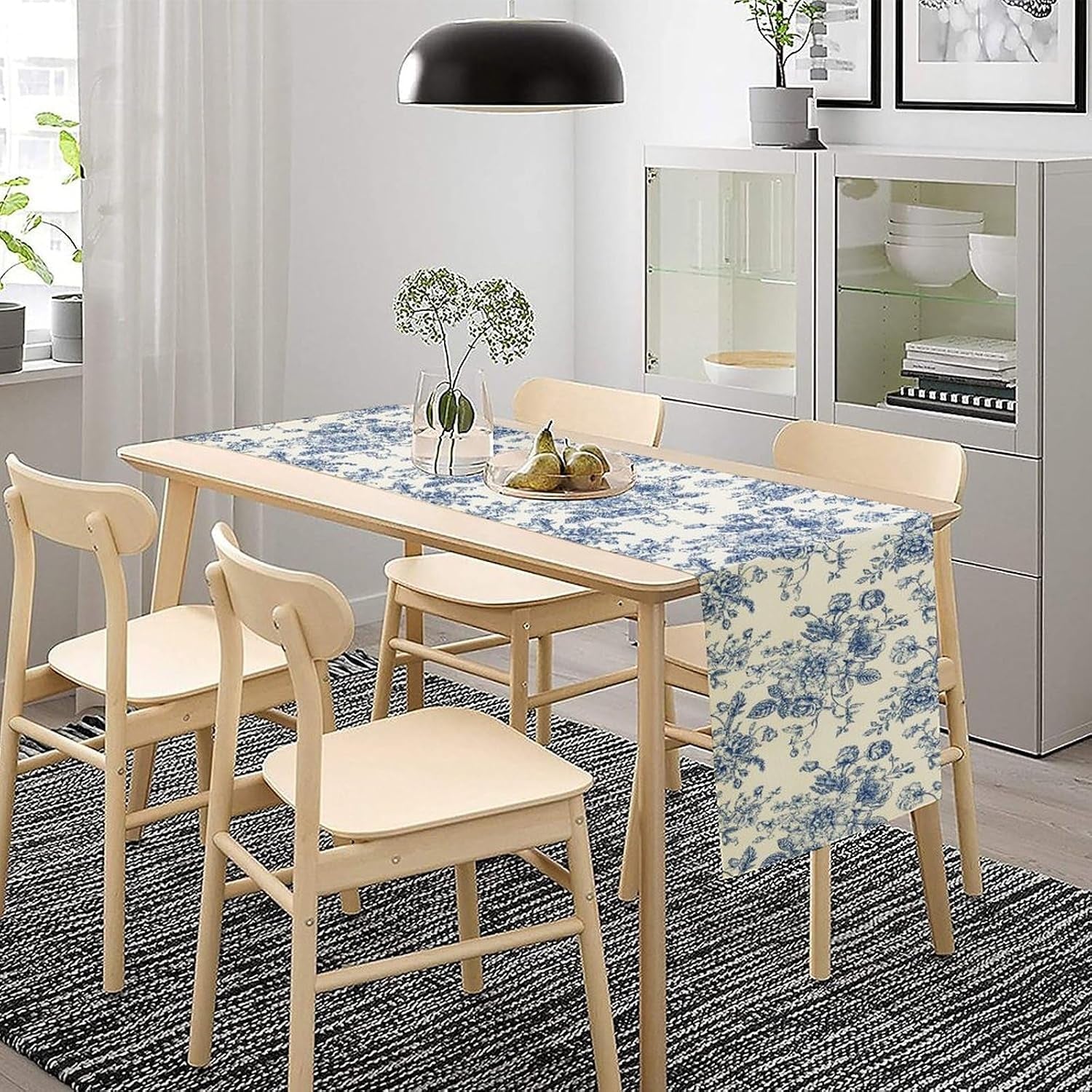 floral-table-runner-blue-flower-table-decoration-chinoiserie-dinner-table-decoration-for-home-living-room-kitchen-dining-room-party-indoor-outdoor-13x36in
