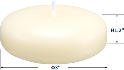 36 Pack Floating Candles, 3” Ivory Unscented Dripless Wax Burning Candles, for Cylinder Vases, Weddings, Party and Holiday …2