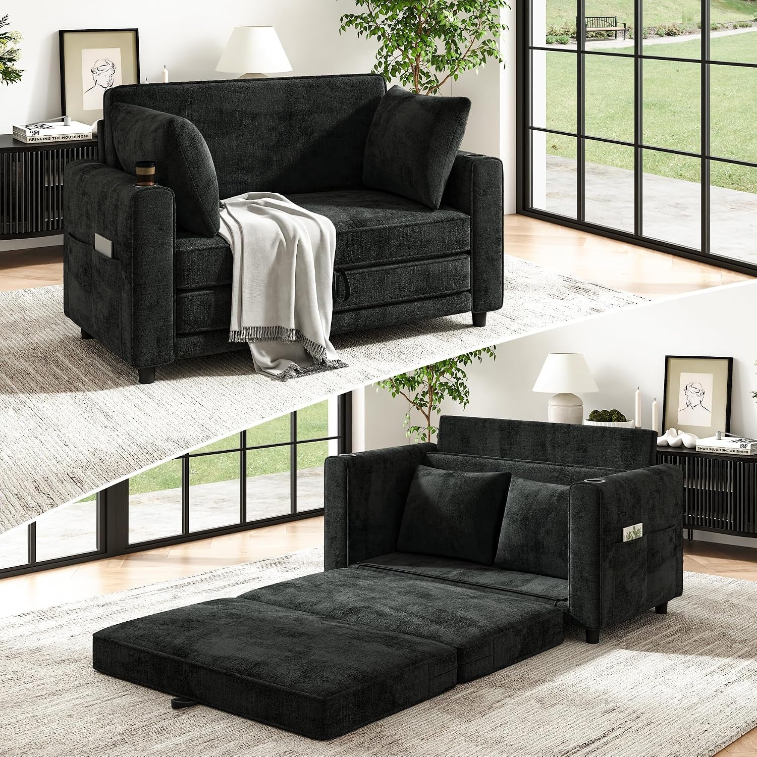 convertible-sofa-bed-loveseat-folding-floor-futon-sleeper-sofa-pull-out-sofa-bed-chenille-foldable-couch-with-pillows-cup-holders-side-storage-pockets-living-room-bedroom-guest-room-beige