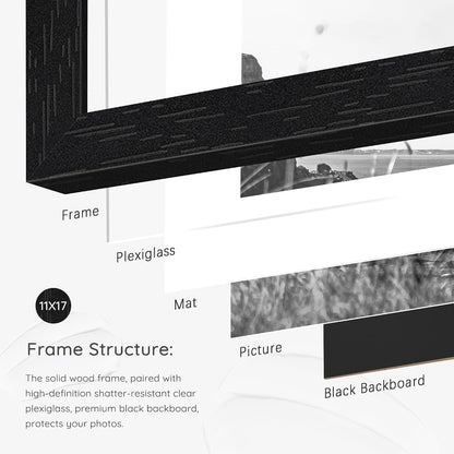 11X17 Solid Wood Frame Set of 2, Black Wood Grain Gallery Wall7