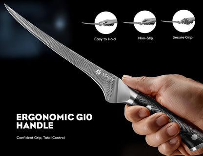 7 Inch Damascus Fillet Boning Knife for Fish & Meat, G10 Handle4