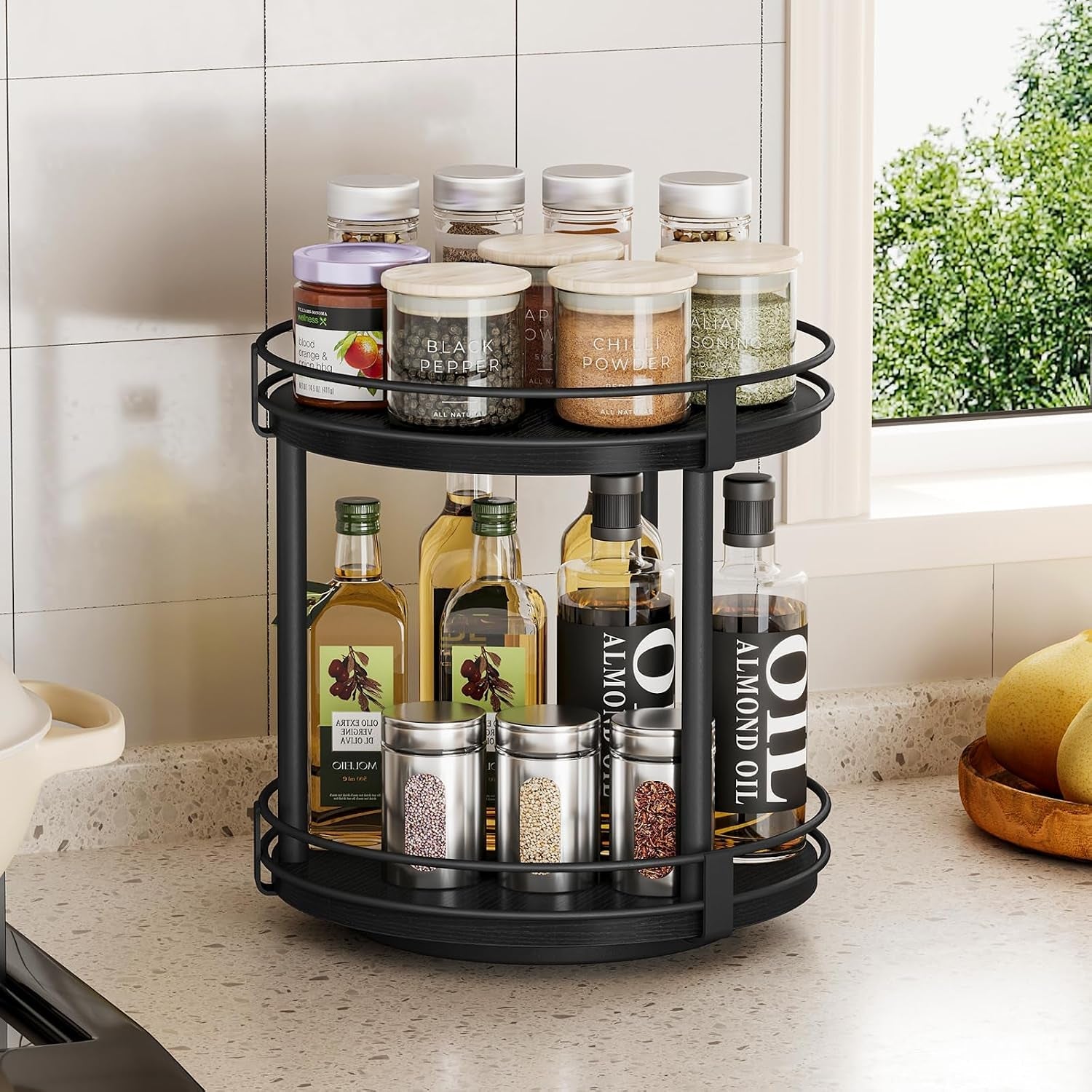 lazy-susan-spice-rack-2-tier-rotating-spice-rack-wood-lazy-susan-organizer-for-cabinet-black-kitchen-counter-shelf-10-2-x-10-2-x-10-4