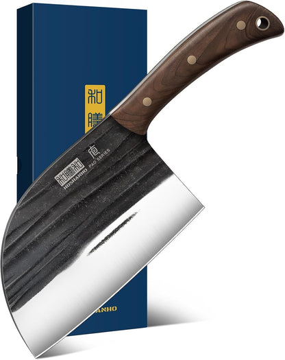 6.5" Serbian Chef Knife, Hand Forged Butcher Meat Cleaver Knife1