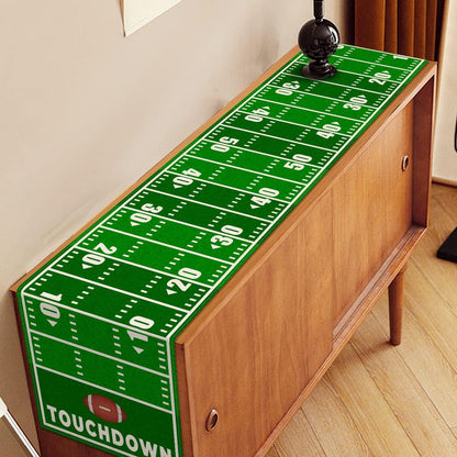 Linen Football Court Table Runner American Touch down Boy Sport Birthday Party Decoration Farmhouse Home Dining Room Kitchen Table Decor (13" X 72")3