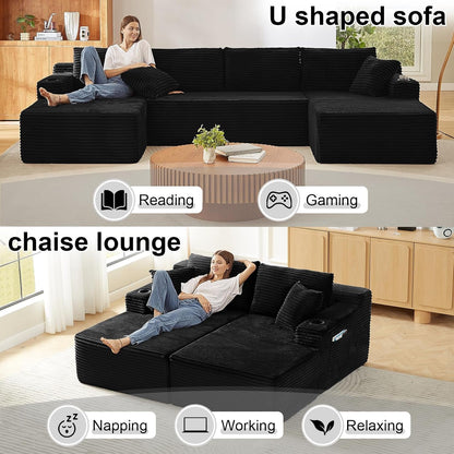 134 Inch Modular Sectional Sofa, Cloud Boneless Couch for Living Room4