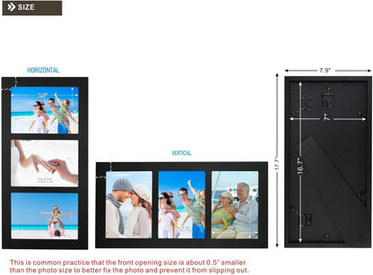 Collage Picture Frame Black Wood 5X7 3-Opening 1 Pack4