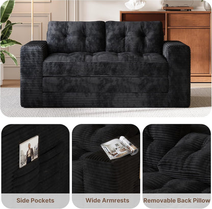 Boneless Couch Bed Small Floor Couch 59" Convertible Sleeper Sofa6