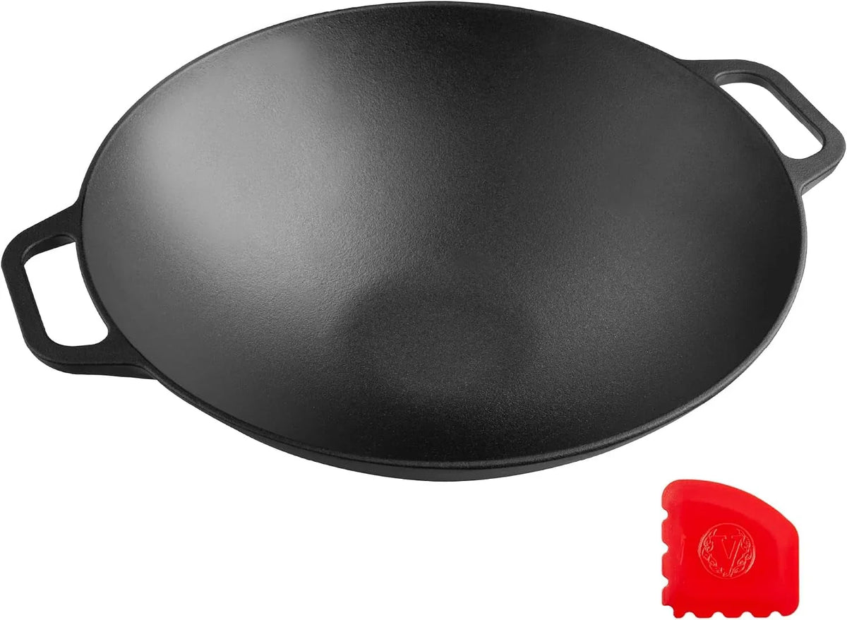 14-inch-cast-iron-wok-and-scraper-set-seasoned-flat-bottom-wok-with-loop-handles-and-grooved-scraper-made-in-colombia